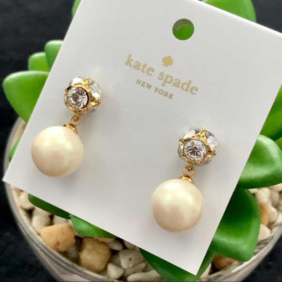 Kate Spade Gold Pearl Drop Lady Marmalade Earrings - Picture 6 of 6